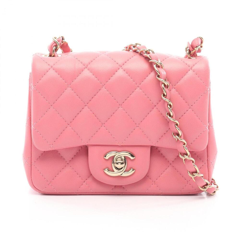 Chanel Mini Matelassé Shoulder Bag/Handbag, Lambskin Leather, Women's, Pink